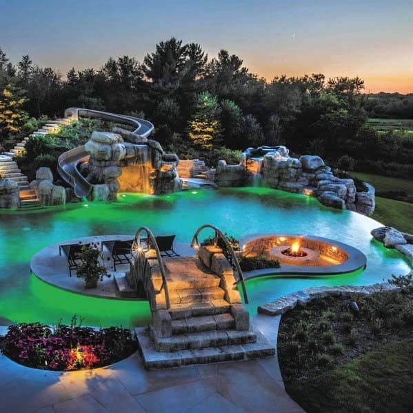 unique-pool-backyard-waterfall-slide-designs